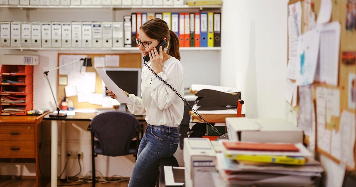 Lawyer At Phone In Her Office.